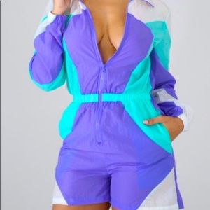 COPY - Color block patchwork women’s playsuit